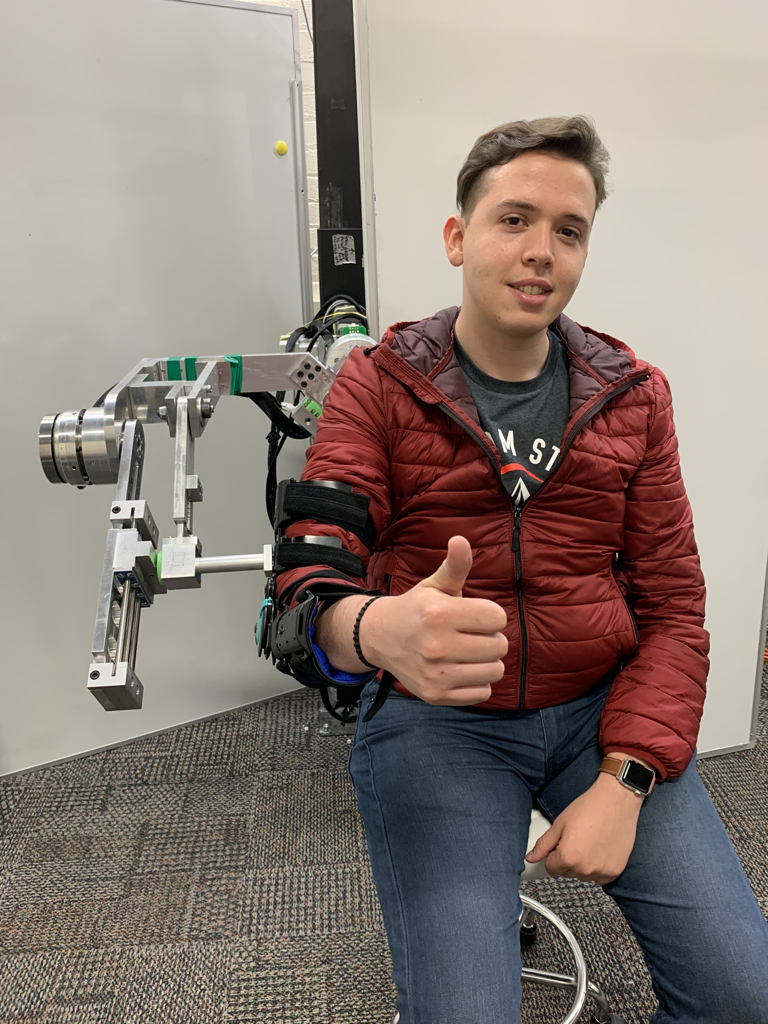 Robotics lab work during master's research.